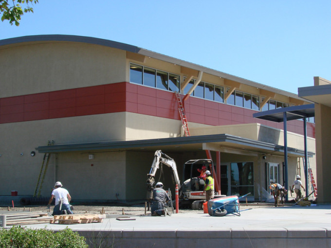 Hayward’s Martin Luther King Jr Middle School now has a new gym and multi-purpose center. Photos by Paul Burton.