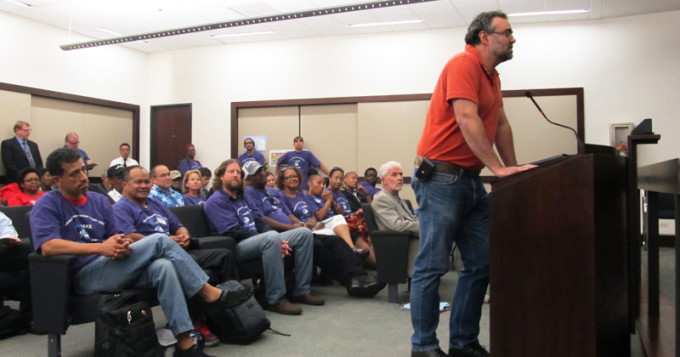 BTCA Secretary Treasurer speaks in support of transit workers.
