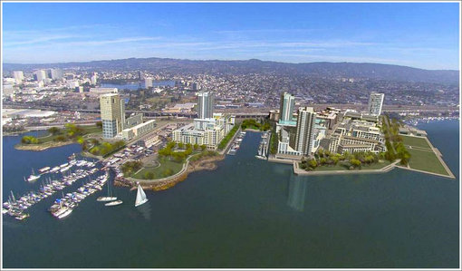 The Brooklyn Basin project will be built on 65 acres of waterfront property southwest of The Embarcadero between the Lake Merritt channel and 9th Avenue.
