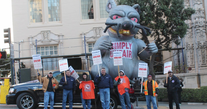 BAC-3  picketed non-Union contractor “Everest” job at 1201 California Street, SF